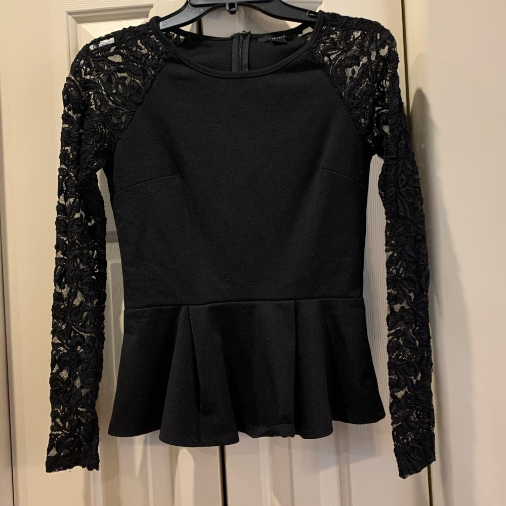Forever 21 Black peplum top